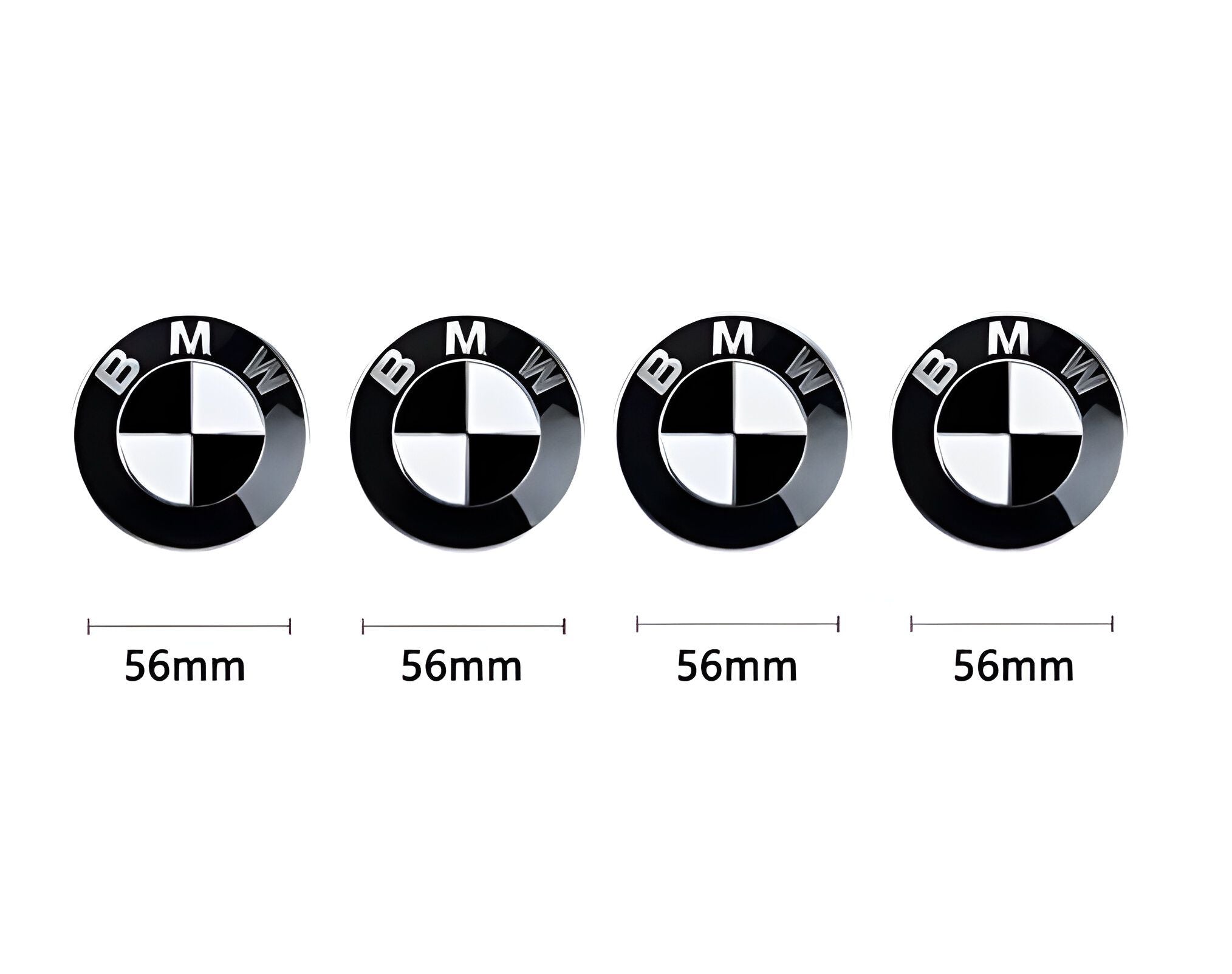 CAPUCHON DE MOYEU CENTRAL BMW BLACK & WHITE